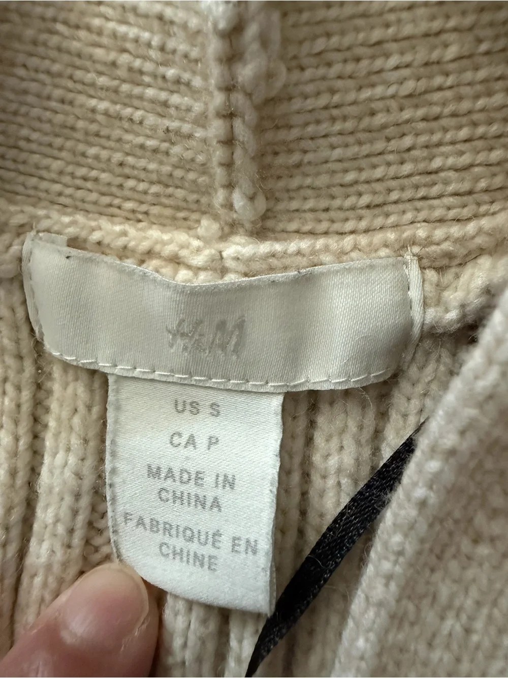 H&M Cream Ribbed Button-Front Cardigan - Picture 2 of 2